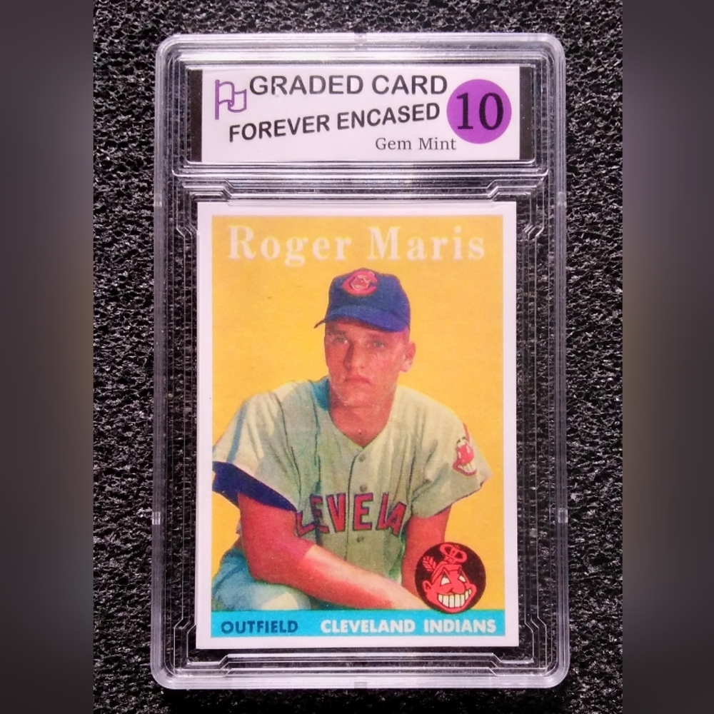 Roger Maris Clevland Indians HOF Vintage Baseball Rookie Card Graded 10 Gem Mint